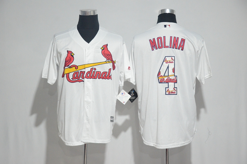 2017 MLB St. Louis Cardinals #4 Molina White Fashion Edition Jerseys